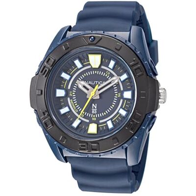 Nautica N83 NAPCNS214 N83 Coronado Bay Montre pour homme avec bracelet en silicone Bleu/Bleu, bleu, Sangle Nautica N83 NAPCNS214 N83 Coronado Bay Montre pour homme avec bracelet en silicone Bleu/Bleu, bleu, Sangle