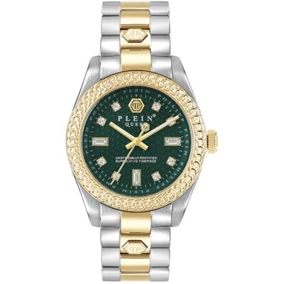 Philipp Plein Montre analogique à quartz pour femme Queen Crystal, Bicolore/vert Pwdaa0421, Bracelet Philipp Plein Montre analogique à quartz pour femme Queen Crystal, Bicolore/vert Pwdaa0421, Bracelet