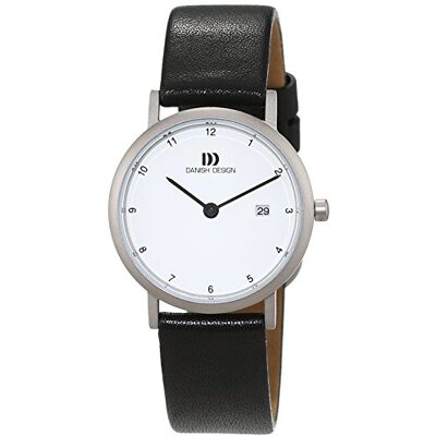 Danish Design 3326301 Montre Femme Quartz Analogique Bracelet Cuir Noir, Blanc/Noir, sangle Danish Design 3326301 Montre Femme Quartz Analogique Bracelet Cuir Noir, Blanc/Noir, sangle