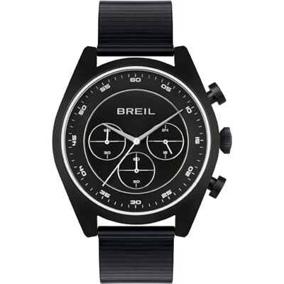 BREIL Montre homme Finder cadran mono-couleur noir mouvement CHRONOGRAPHE QUARTZ et MESH ACIER COLORÉ NOIR TW1955, bracelet BREIL Montre homme Finder cadran mono-couleur noir mouvement CHRONOGRAPHE QUARTZ et MESH ACIER COLORÉ NOIR TW1955, bracelet
