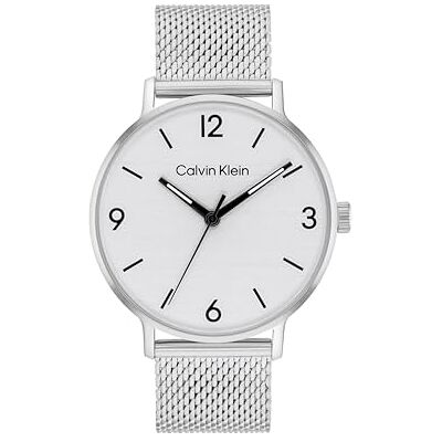 Calvin Montre à Mouvement à Quartz Trois Aiguilles pour Homme Collection MODERN avec Bracelet Milanais en Acier Inoxydable Argenté 25200433 Calvin Montre à Mouvement à Quartz Trois Aiguilles pour Homme Collection MODERN avec Bracelet Milanais en Acier Inoxydable Argenté 25200433