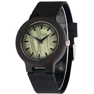INGRAX Montres Montre en Bois Naturel Femmes Montre à Quartz Propre Conception Originale de Grain de Bois Cuir Marron Boucle Pliante Cadeau Simple à Une Petite Amie, Wood Watch 02, sangle INGRAX Montres Montre en Bois Naturel Femmes Montre à Quartz Propre Conception Originale de Grain de Bois Cuir Marron Boucle Pliante Cadeau Simple à Une Petite Amie, Wood Watch 02, sangle