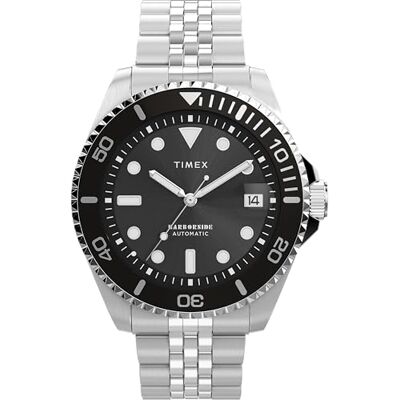 Timex TW2Y50900 Harborside Montre automatique en acier inoxydable pour homme 40 mm Timex TW2Y50900 Harborside Montre automatique en acier inoxydable pour homme 40 mm