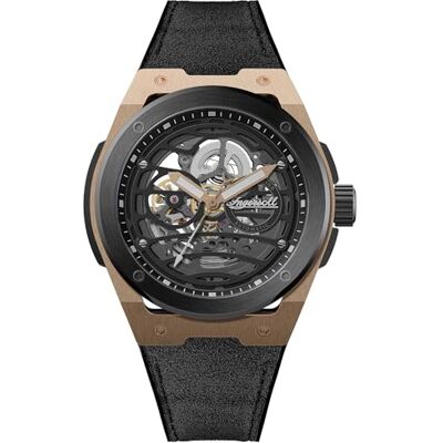 Ingersoll Montre Automatique The Springfield pour Homme Boîtier 48 mm, Cadran Squelette Noir, Bracelet en Caoutchouc PU/Alcantara Ingersoll Montre Automatique The Springfield pour Homme Boîtier 48 mm, Cadran Squelette Noir, Bracelet en Caoutchouc PU/Alcantara