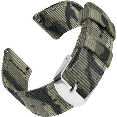 Archer Watch Straps Bracelets de Montre en Nylon Premium à Dégagement Rapide (Camouflage Vert, 18mm) Archer Watch Straps Bracelets de Montre en Nylon Premium à Dégagement Rapide (Camouflage Vert, 18mm)