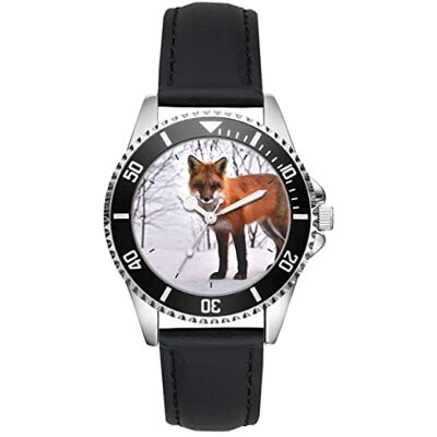 KIESENBERG L-5762 Montre analogique à quartz pour homme Motif renard naturel, argenté, sangle KIESENBERG L-5762 Montre analogique à quartz pour homme Motif renard naturel, argenté, sangle