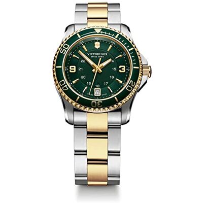 Victorinox Femme Maverick Montre analogique à Quartz pour Femme, Bracelet en Acier Inoxydable plaqué Multicolore (Aiguilles Lumineuses) 241612, Vert/Multicolore, Mode Victorinox Femme Maverick Montre analogique à Quartz pour Femme, Bracelet en Acier Inoxydable plaqué Multicolore (Aiguilles Lumineuses) 241612, Vert/Multicolore, Mode