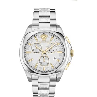 Versace VE3CA0523 Montre chronographe pour femme Argenté 40 mm, argenté, Bracelet Versace VE3CA0523 Montre chronographe pour femme Argenté 40 mm, argenté, Bracelet