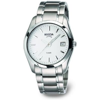 Boccia 3548-03 Montre Homme Quartz Analogique Bracelet Acier Inoxydable Argent, Blanc/Argent, bracelet Boccia 3548-03 Montre Homme Quartz Analogique Bracelet Acier Inoxydable Argent, Blanc/Argent, bracelet