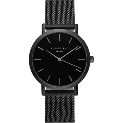 Rosefield Mercer Montre Femme Noir Mat Bracelet Milanais Plaqué Noir 38 mm MBB-M43 Rosefield Mercer Montre Femme Noir Mat Bracelet Milanais Plaqué Noir 38 mm MBB-M43