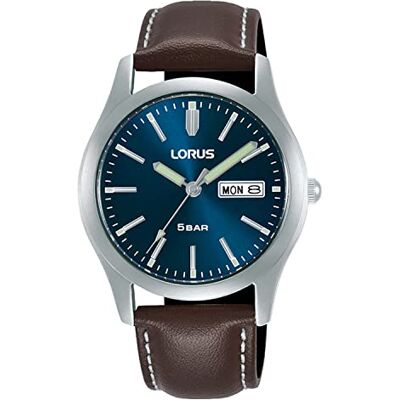 Lorus Montre analogique à quartz unisexe avec bracelet en cuir RXN81DX9 Lorus Montre analogique à quartz unisexe avec bracelet en cuir RXN81DX9