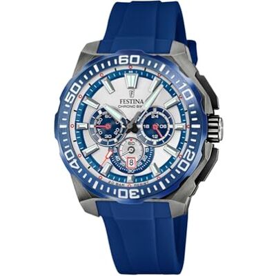 Festina Montre pour Homme F20725/4 Chrono Bike Boîtier en Acier Inoxydable Gris Bracelet en Caoutchouc Bleu Festina Montre pour Homme F20725/4 Chrono Bike Boîtier en Acier Inoxydable Gris Bracelet en Caoutchouc Bleu