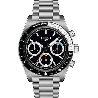 Tissot PR516 Montre mécanique chronographe en acier inoxydable 316L avec revêtement PVD noir, gris, 20 (T1494592105100), gris, Sportif Tissot PR516 Montre mécanique chronographe en acier inoxydable 316L avec revêtement PVD noir, gris, 20 (T1494592105100), gris, Sportif