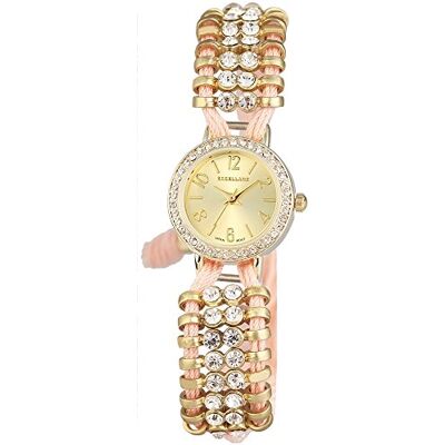Excellanc 152404000039 Montre Femme Quartz Analogique Bracelet Textile Rose, Doré/Rose, bracelet Excellanc 152404000039 Montre Femme Quartz Analogique Bracelet Textile Rose, Doré/Rose, bracelet