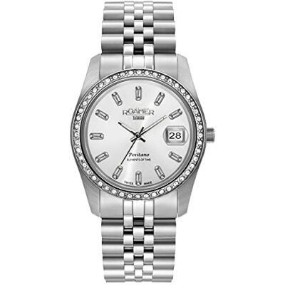 Roamer Positano 853858 Montre analogique à quartz pour femme, Argent/argenté/argenté 853858 41 19 20, Bracelet Roamer Positano 853858 Montre analogique à quartz pour femme, Argent/argenté/argenté 853858 41 19 20, Bracelet