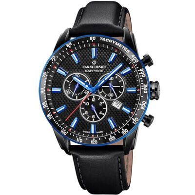 Candino Swiss C4759/4 Gents Montre analogique pour homme en cuir noir – Quartz – Chronographe – Calendrier – Verre saphir à haute résistance – Étanche 10 ATM – Élégant chrono chrono Candino Swiss C4759/4 Gents Montre analogique pour homme en cuir noir – Quartz – Chronographe – Calendrier – Verre saphir à haute résistance – Étanche 10 ATM – Élégant chrono chrono