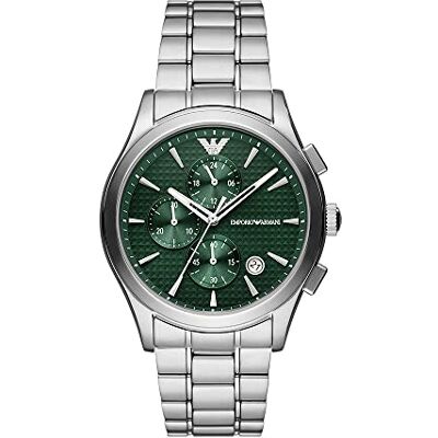 Giorgio Armani Montre pour hommes, Quartz 3 cadrans Mouvement chronographe et boîtier 42mm avec bracelet en acier inoxydable Giorgio Armani Montre pour hommes, Quartz 3 cadrans Mouvement chronographe et boîtier 42mm avec bracelet en acier inoxydable