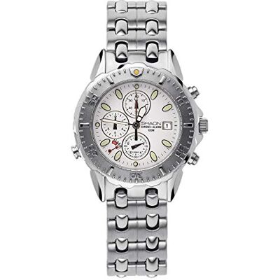 Shaon 35-7910-18 Montre Homme Quartz Analogique Alarme/Chronomètre/Aiguilles lumineuses/Boussole Bracelet Acier Inoxydable Argent, Blanc/Argent, bracelet Shaon 35-7910-18 Montre Homme Quartz Analogique Alarme/Chronomètre/Aiguilles lumineuses/Boussole Bracelet Acier Inoxydable Argent, Blanc/Argent, bracelet