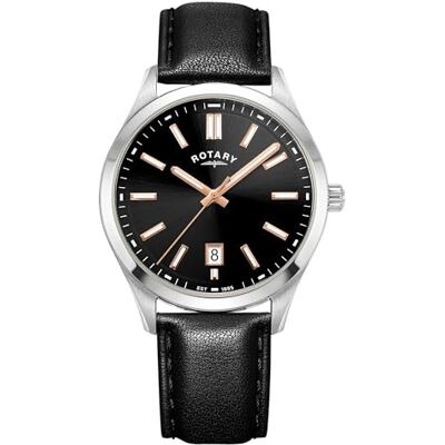 Rotary Montre contemporaine pour homme GS05520/04, Noir, Sangle Rotary Montre contemporaine pour homme GS05520/04, Noir, Sangle