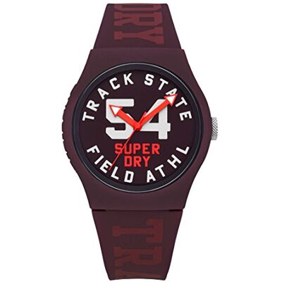 Superdry Montre analogique à quartz unisexe pour enfant avec bracelet en silicone SYL182RR, rouge, Ruban Superdry Montre analogique à quartz unisexe pour enfant avec bracelet en silicone SYL182RR, rouge, Ruban