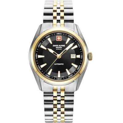 Alpine Montre-bracelet automatique pour homme en acier inoxydable 7091.2, Bicolore, noir, Bracelet Alpine Montre-bracelet automatique pour homme en acier inoxydable 7091.2, Bicolore, noir, Bracelet