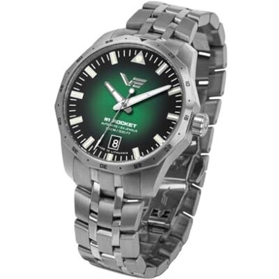 Vostok Europe 125A749-B Rocket N1 Montre automatique pour homme avec bracelet en acier inoxydable et fermoir papillon Vostok Europe 125A749-B Rocket N1 Montre automatique pour homme avec bracelet en acier inoxydable et fermoir papillon