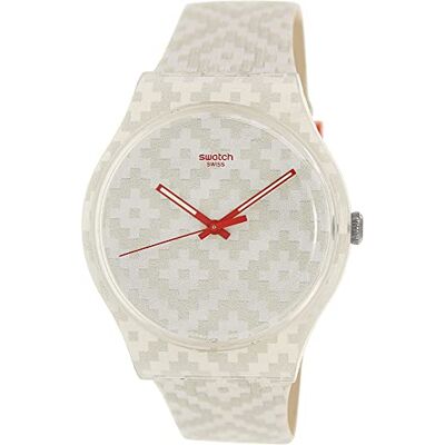 Swatch SUOW109 Montre à quartz unisexe, Blanc/gris/rouge, sangle Swatch SUOW109 Montre à quartz unisexe, Blanc/gris/rouge, sangle