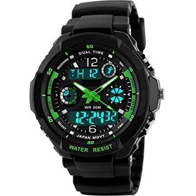 FeiWen Montre de Homme de Digitale Sport Outdoor Militaires 50M Étanche LED Analogique Quartz Temps Double Plastique Montre Bracelet et Caoutchouc Ruban Multifonctionnel Simple Alarme Chronomètre FeiWen Montre de Homme de Digitale Sport Outdoor Militaires 50M Étanche LED Analogique Quartz Temps Double Plastique Montre Bracelet et Caoutchouc Ruban Multifonctionnel Simple Alarme Chronomètre
