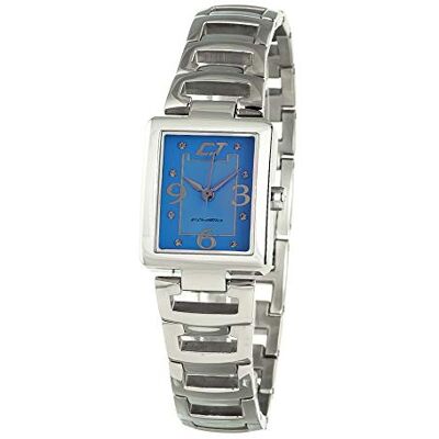Chronotech Montre analogique pour femme à quartz avec bracelet en acier inoxydable CC7072L-03M, bleu, 22MM, Bracelet Chronotech Montre analogique pour femme à quartz avec bracelet en acier inoxydable CC7072L-03M, bleu, 22MM, Bracelet