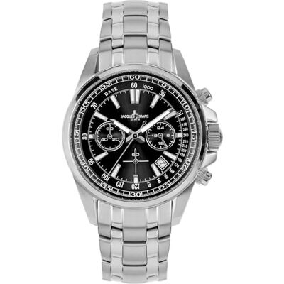 JACQUES LEMANS Montre chronographe pour homme avec cadran soleil 1-2117I, Noir, Bracelet JACQUES LEMANS Montre chronographe pour homme avec cadran soleil 1-2117I, Noir, Bracelet