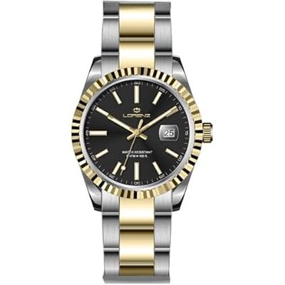 Lorenz Genève 28187DD Montre à quartz pour homme avec boîtier et bracelet en acier bicolore Lorenz Genève 28187DD Montre à quartz pour homme avec boîtier et bracelet en acier bicolore