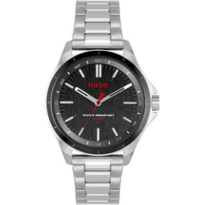 HUGO 1530323 Montre à quartz analogique pour homme Collection complète avec bracelet en acier inoxydable Argenté HUGO 1530323 Montre à quartz analogique pour homme Collection complète avec bracelet en acier inoxydable Argenté