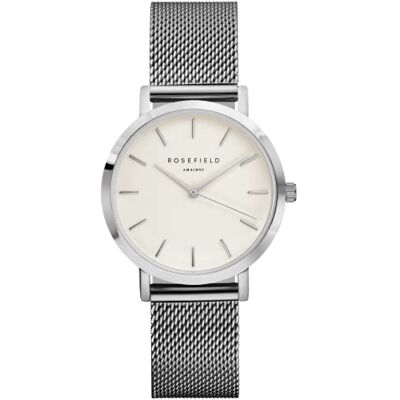 Rosefield Tribeca Montre Femme Blanc Mat Bracelet Milanais Plaqué Rhodium 33 mm TWS-T52 Rosefield Tribeca Montre Femme Blanc Mat Bracelet Milanais Plaqué Rhodium 33 mm TWS-T52