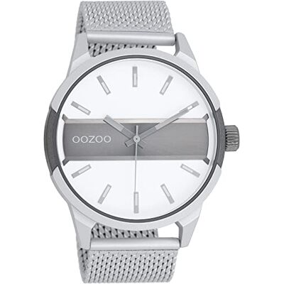 Oozoo Timepieces Montre pour homme avec bracelet en maille métallique Montre de qualité supérieure pour homme Élégante montre analogique ronde Oozoo Timepieces Montre pour homme avec bracelet en maille métallique Montre de qualité supérieure pour homme Élégante montre analogique ronde