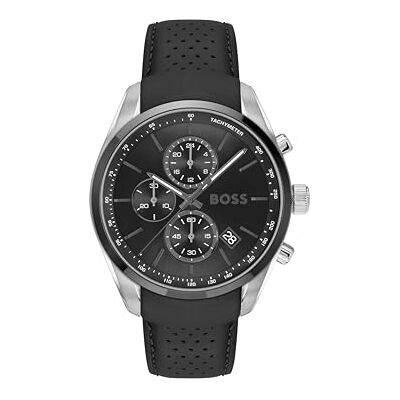 Boss Montre Chronographe à Quartz avec Calendrier pour Homme Collection GRAND PRIX 44 avec Bracelet en Cuir Noir 1514224 Boss Montre Chronographe à Quartz avec Calendrier pour Homme Collection GRAND PRIX 44 avec Bracelet en Cuir Noir 1514224