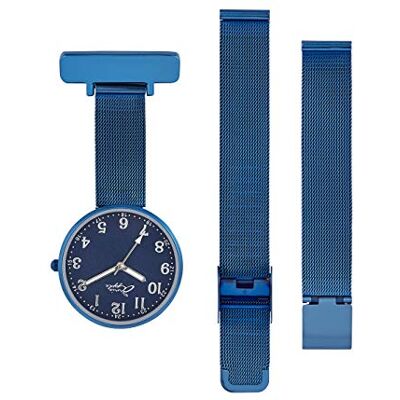 Apple Montre de poche interchangeable pour infirmière et infirmière en maille bleue Argenté Apple Montre de poche interchangeable pour infirmière et infirmière en maille bleue Argenté