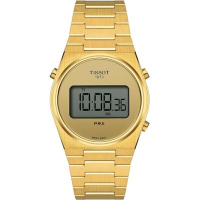 TISSOT T1372633302000 Montre numérique à quartz suisse avec bracelet en acier inoxydable pour homme, doré, Bracelet TISSOT T1372633302000 Montre numérique à quartz suisse avec bracelet en acier inoxydable pour homme, doré, Bracelet