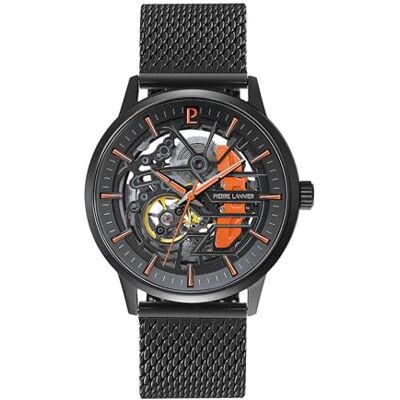 Pierre Lannier Montre Automatique Paddock Automatic Mouvement de Montre Epaisseur du boîtier: 12.3 mm Largeur du boîtier: 43 mm Acier Inoxydable 5 ATM, Noir, 43, bracelet Pierre Lannier Montre Automatique Paddock Automatic Mouvement de Montre Epaisseur du boîtier: 12.3 mm Largeur du boîtier: 43 mm Acier Inoxydable 5 ATM, Noir, 43, bracelet