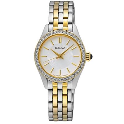 Seiko Montre analogique à quartz pour femme avec bracelet en acier inoxydable SUR540P1, Argenté/doré., Bracelet Seiko Montre analogique à quartz pour femme avec bracelet en acier inoxydable SUR540P1, Argenté/doré., Bracelet