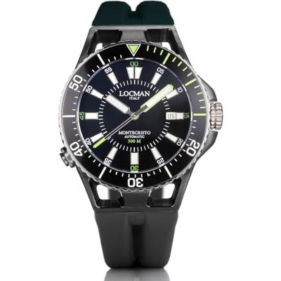 Locman Montre chronographe homme Montecristo tendance code 0547K01A-BKGRSK0, bracelet Locman Montre chronographe homme Montecristo tendance code 0547K01A-BKGRSK0, bracelet