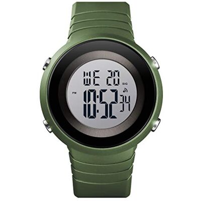 FeiWen Mode Outdoor Sprot Montres Homme et Femme 50M Étanche Plastique et Caoutchouc LED Électronique Alarme Chronomètre Militaires Digital Montre Bracelet, Vert, sangle FeiWen Mode Outdoor Sprot Montres Homme et Femme 50M Étanche Plastique et Caoutchouc LED Électronique Alarme Chronomètre Militaires Digital Montre Bracelet, Vert, sangle