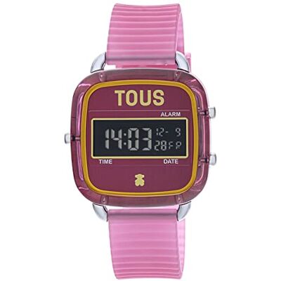 TOUS Montre numérique en polycarbonate avec bracelet en silicone fuchsia D-Logo Fresh, multicolore, Bracelet TOUS Montre numérique en polycarbonate avec bracelet en silicone fuchsia D-Logo Fresh, multicolore, Bracelet