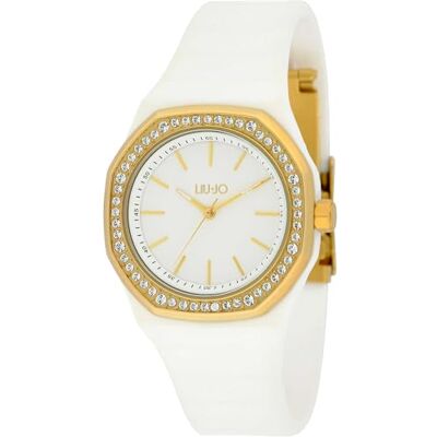 Liu Jo Yatch Lady TLJ2380 Montre pour femme avec boîtier en résine blanche et bracelet en silicone avec fermeture déployante, Blanc, Moderne Liu Jo Yatch Lady TLJ2380 Montre pour femme avec boîtier en résine blanche et bracelet en silicone avec fermeture déployante, Blanc, Moderne