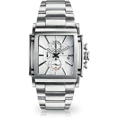 Yves Camani ESCAUT Montre chronographe à quartz analogique pour homme, boîtier en acier inoxydable (acier inoxydable – argenté), Acier inoxydable Argenté, Bracelet Yves Camani ESCAUT Montre chronographe à quartz analogique pour homme, boîtier en acier inoxydable (acier inoxydable – argenté), Acier inoxydable Argenté, Bracelet