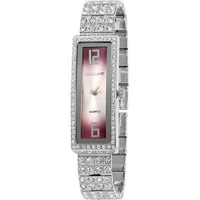 Excellanc 152423800025 Montre Femme Quartz Analogique Bracelet Alliage Argent, Violet/Argent, bracelet Excellanc 152423800025 Montre Femme Quartz Analogique Bracelet Alliage Argent, Violet/Argent, bracelet