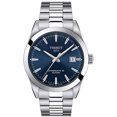 Tissot Mens Gentleman Montre habillée en acier inoxydable, gris, Bracelet Tissot Mens Gentleman Montre habillée en acier inoxydable, gris, Bracelet