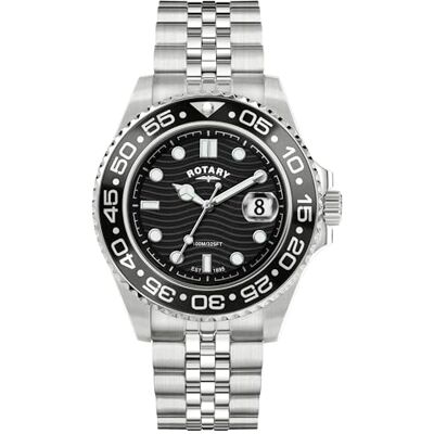 Rotary Apex 100 Montre bracelet en acier inoxydable avec cadran noir Rotary Apex 100 Montre bracelet en acier inoxydable avec cadran noir