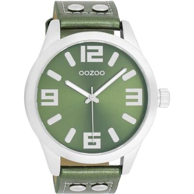 Oozoo Montre Timepieces pour Femme Bracelet en Cuir Élégante Montre Analogique Moderne C1081 Vert/Métallique Oozoo Montre Timepieces pour Femme Bracelet en Cuir Élégante Montre Analogique Moderne C1081 Vert/Métallique