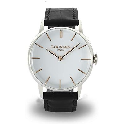 Locman Montre Horloge Homme Quartz La Doce Vie 1960 Boîtier en Acier 41 mm Bracelet Noir, Bracelet Locman Montre Horloge Homme Quartz La Doce Vie 1960 Boîtier en Acier 41 mm Bracelet Noir, Bracelet