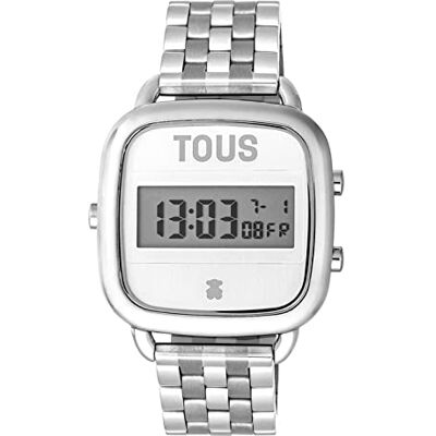 TOUS Montre numérique avec bracelet en acier D-Logo, argent, bracelet TOUS Montre numérique avec bracelet en acier D-Logo, argent, bracelet
